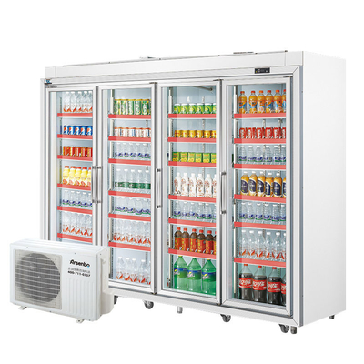 2000L SUS304 Glass Door Beverage Fridge , Removable Commercial Beverage Cooler