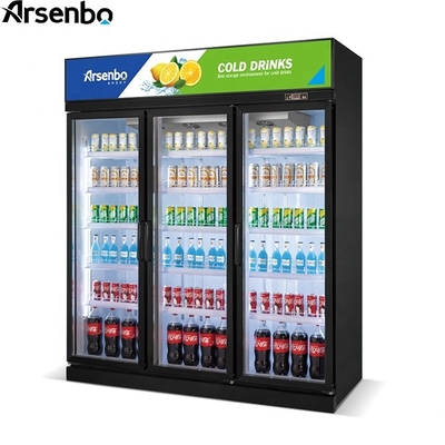 Vertical 1700L Commercial Beverage Display Cooler Multiscene With Glass Door
