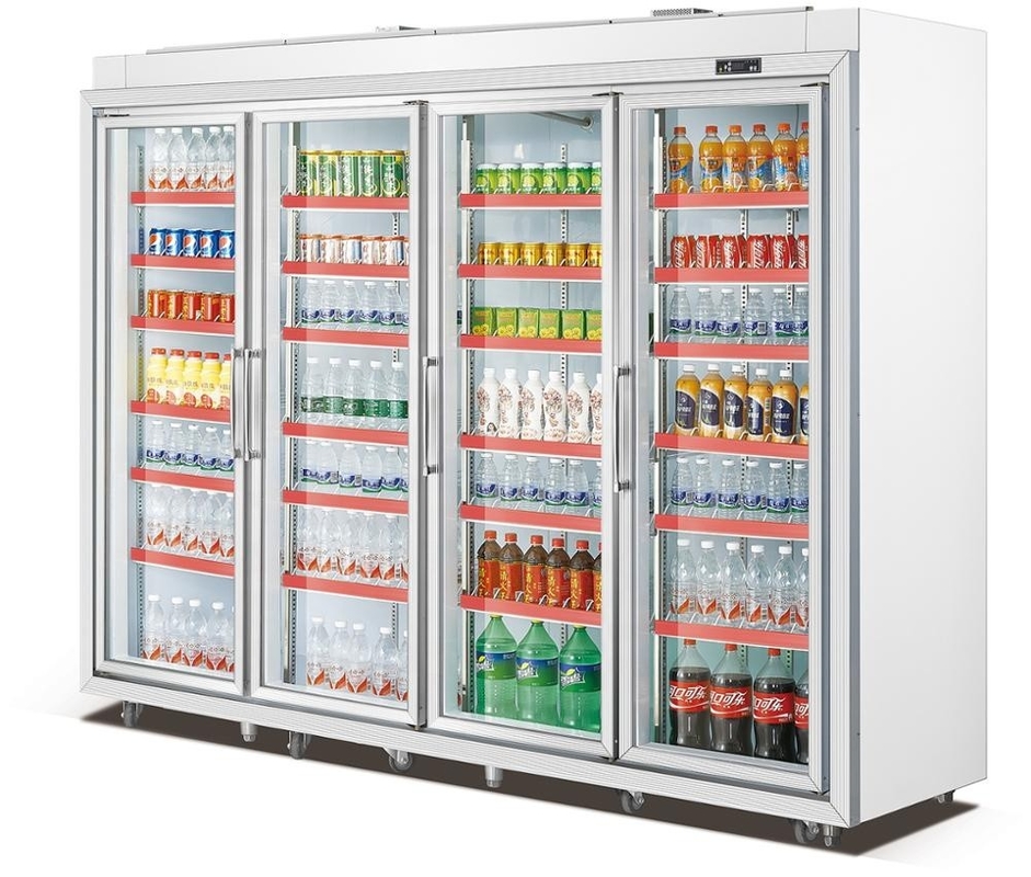2000L SUS304 Glass Door Beverage Fridge , Removable Commercial Beverage Cooler