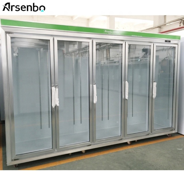 2000L SUS304 Glass Door Beverage Fridge , Removable Commercial Beverage Cooler