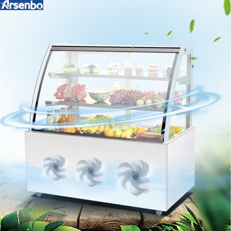Practical 50HZ Small Cake Display Counter , Vertical Glass Chiller Cake Showcase