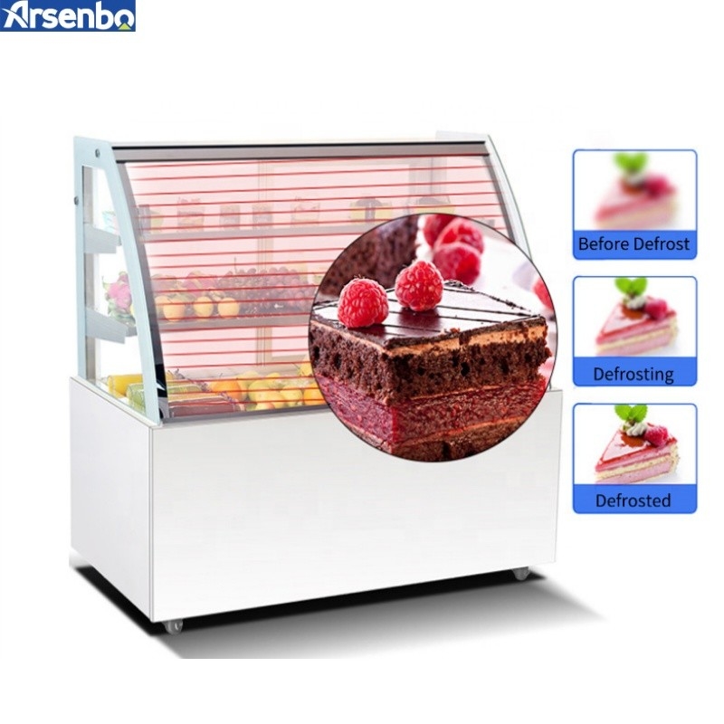 Practical 50HZ Small Cake Display Counter , Vertical Glass Chiller Cake Showcase