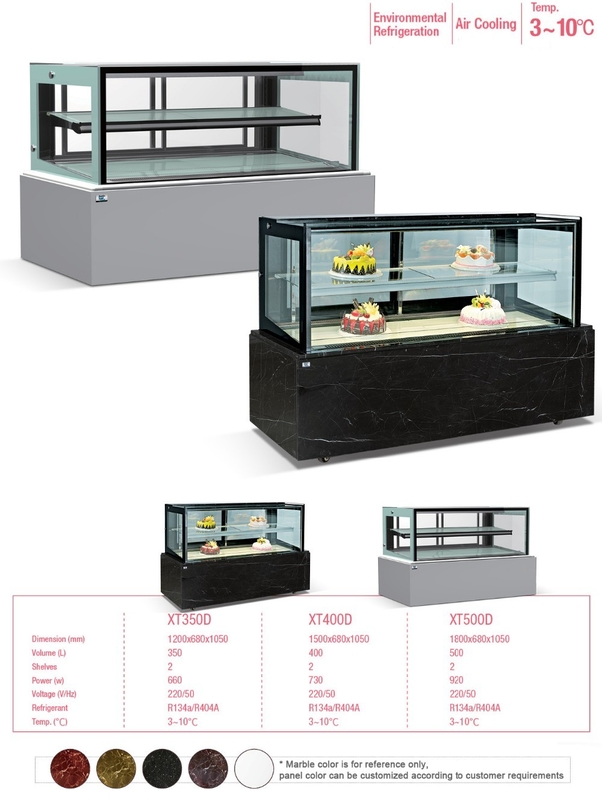 Omni Directional Cake Display Refrigerator Marble Anticorrosive
