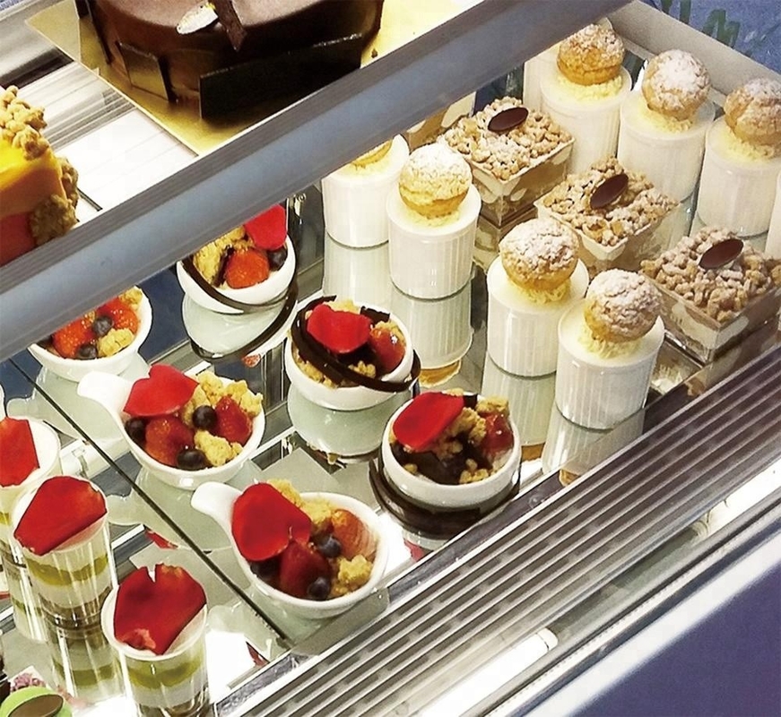 Omni Directional Cake Display Refrigerator Marble Anticorrosive