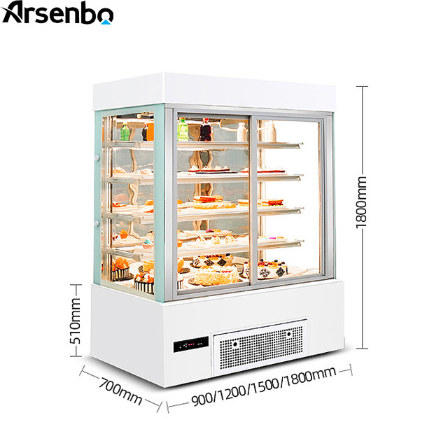 SUS304/201 Cake Display Refrigerator Multipurpose White Black Color