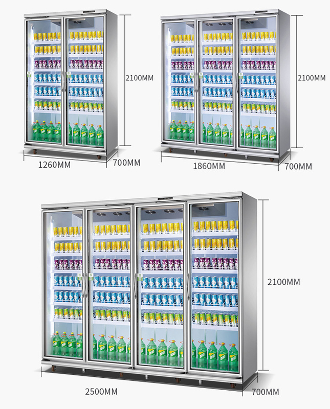 110V 60Hz Commercial Supermarket Refrigerator Anticorrosive For Shop