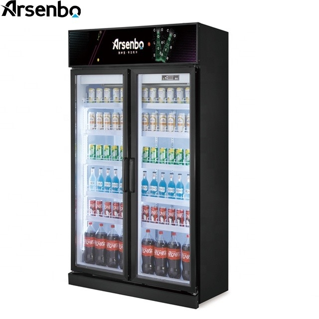Vertical 1700L Commercial Beverage Display Cooler Multiscene With Glass Door